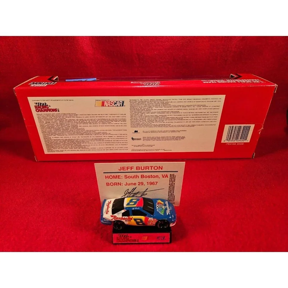 JEFF BURTON NASCAR‎ TRANSPORTER BUNDLE w/MATCHING STOCKCAR & PLAYER CARD